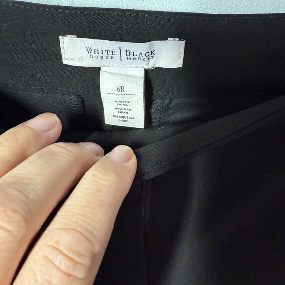White House Black Market Stright Leg Trouser Dress Pant Sz 6 Black Office Career - Picture 8 of 10